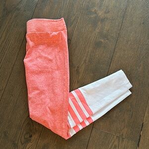 Bombshell Coral and White Leggings